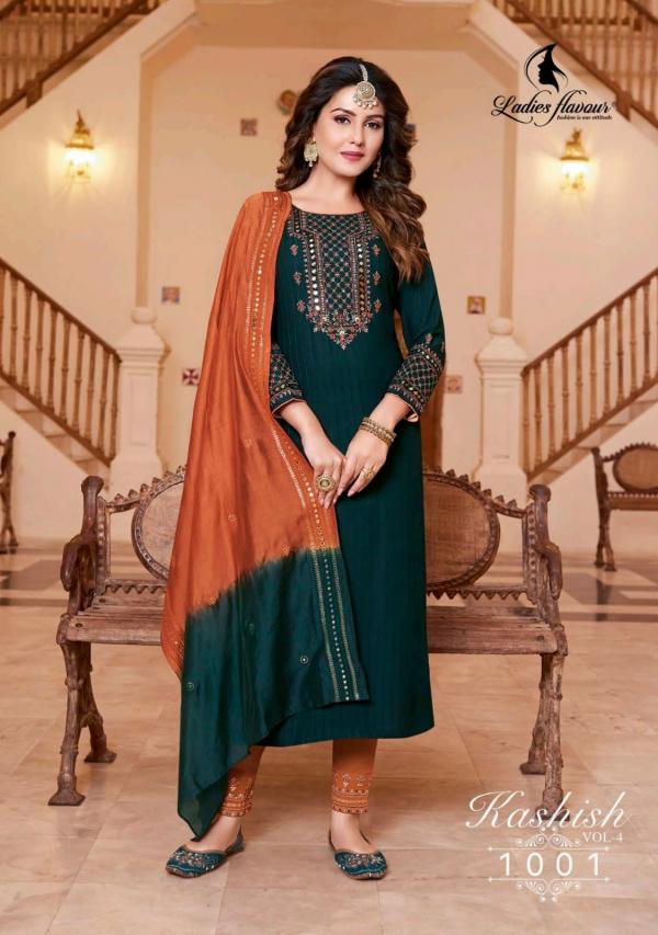 Ladies Flavour Kashish Vol 4 Fancy Kurti With Bottom Dupatta Collection